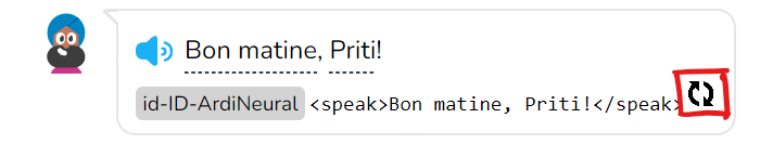 The creation of audio. The spinner icon next to the line.